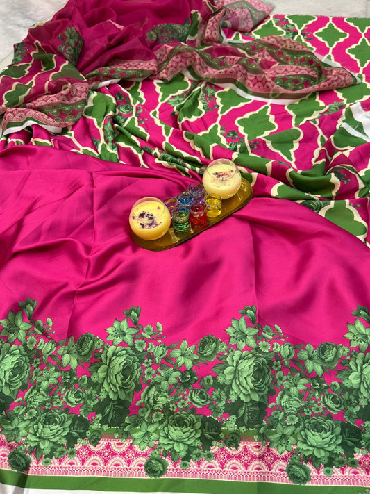 Unstiched Three pc Silk suit